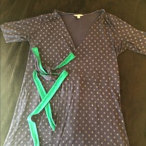 Lilly Pulitzer Navy Button Print Wrap Dress